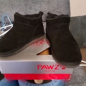 PAWZ Black Suede Ankle Boots